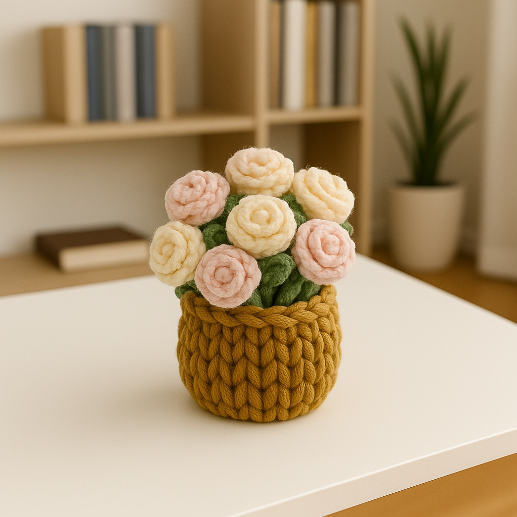 Handmade Crochet Flower Coaster | Crochet Flower Bouquet | Coaster Gift for Her