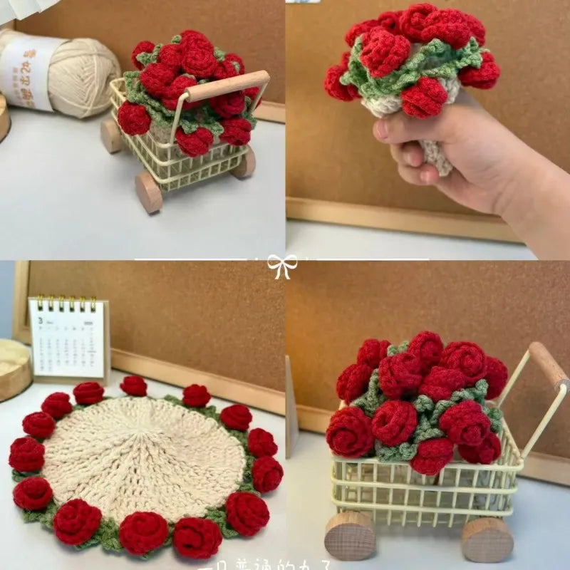 Handmade Crochet Flower Coaster | Crochet Flower Bouquet | Coaster Gift for Her
