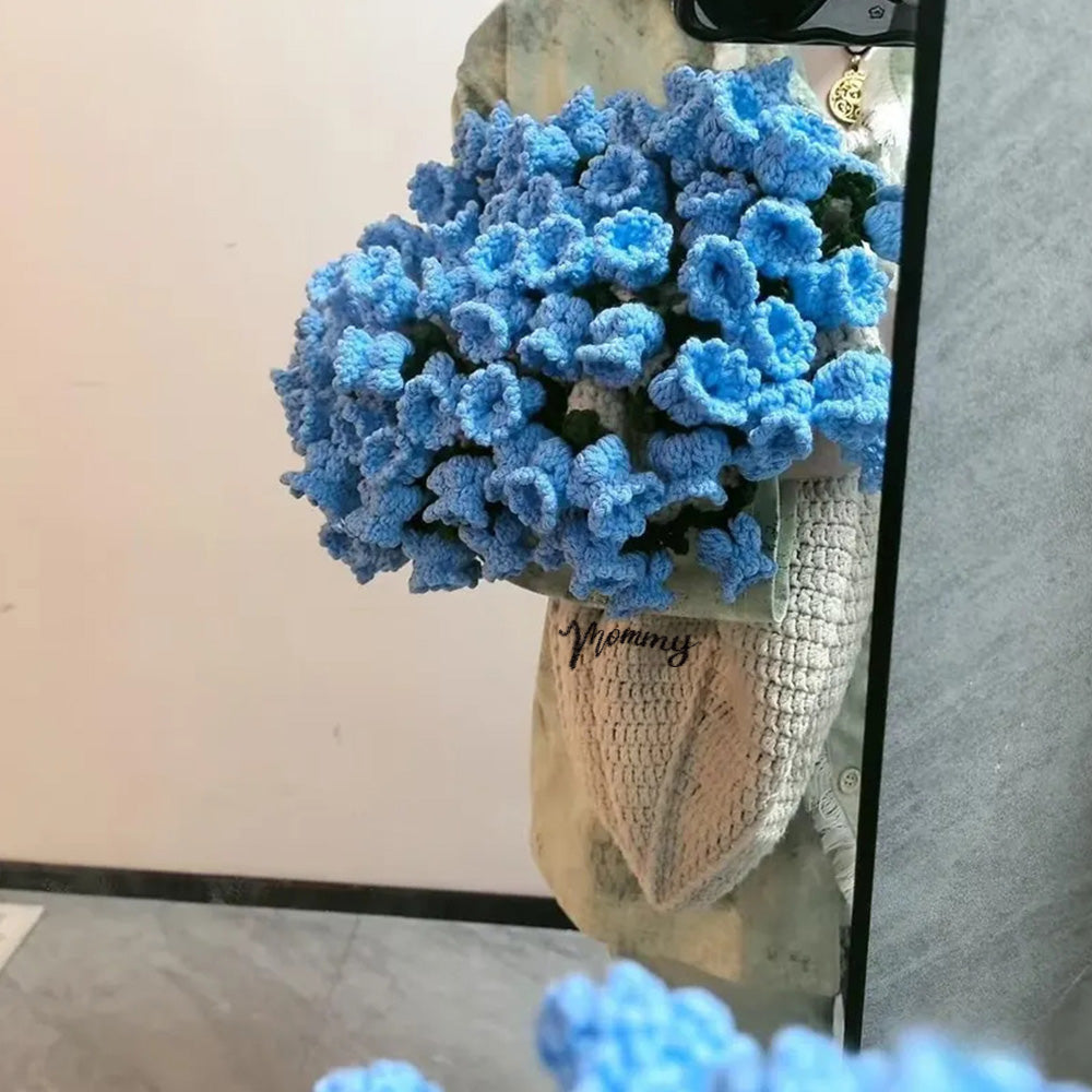 Personalized Name Hand-Knitted Rose Blanket | Crocheted Floral Blanket