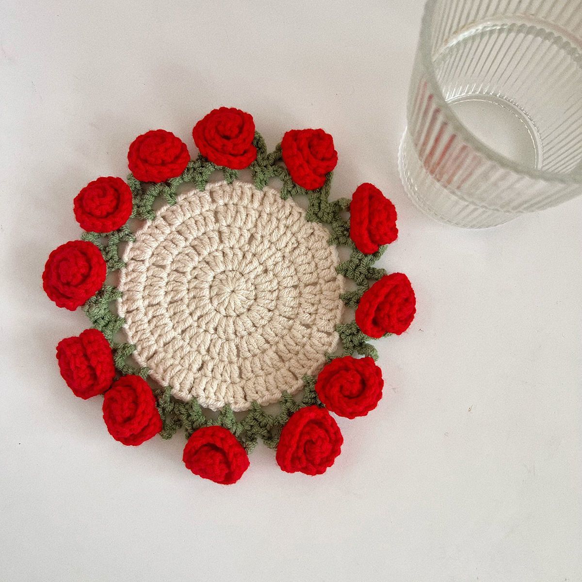 Handmade Crochet Flower Coaster | Crochet Flower Bouquet | Coaster Gift for Her