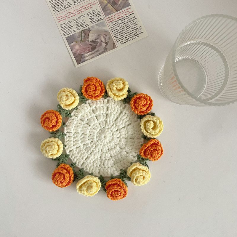 Handmade Crochet Flower Coaster | Crochet Flower Bouquet | Coaster Gift for Her