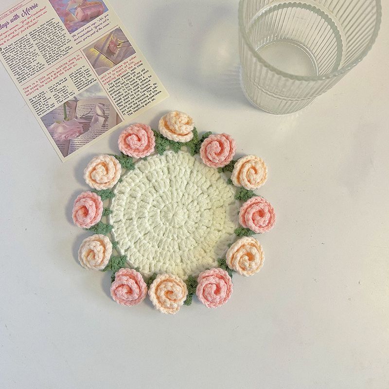 Handmade Crochet Flower Coaster | Crochet Flower Bouquet | Coaster Gift for Her