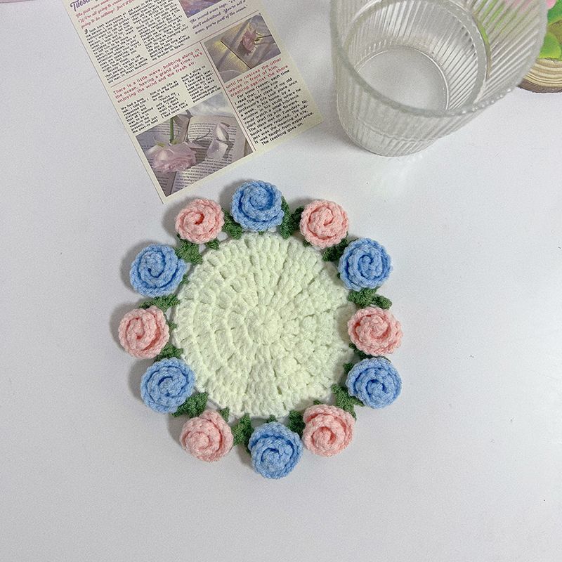 Handmade Crochet Flower Coaster | Crochet Flower Bouquet | Coaster Gift for Her